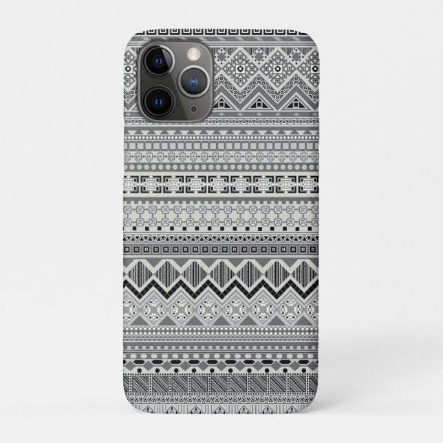 Coques Case-Mate iPhone Conception de motifs aztèques gris blanc (Dos)