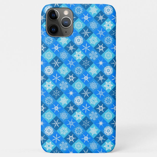 Coques Case-Mate iPhone Conception de motifs de flocons de neige bleus mig (Dos)