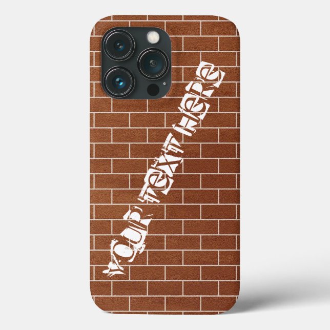 Coques Case-Mate iPhone Conception de mur de briques personnalisée Texte p (Verso)