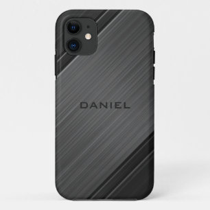 Case-Mate iPhone Case Conception de nom personnalisé texturé gris métal