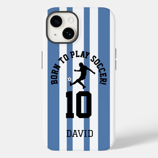 Coques Case-Mate iPhone Conception de numéro de maillot à rayures pour le  (Verso)