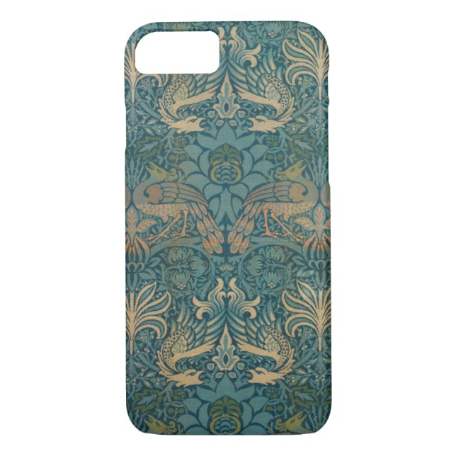 Coques Case-Mate iPhone Conception de paon de William Morris et de textile (Dos)