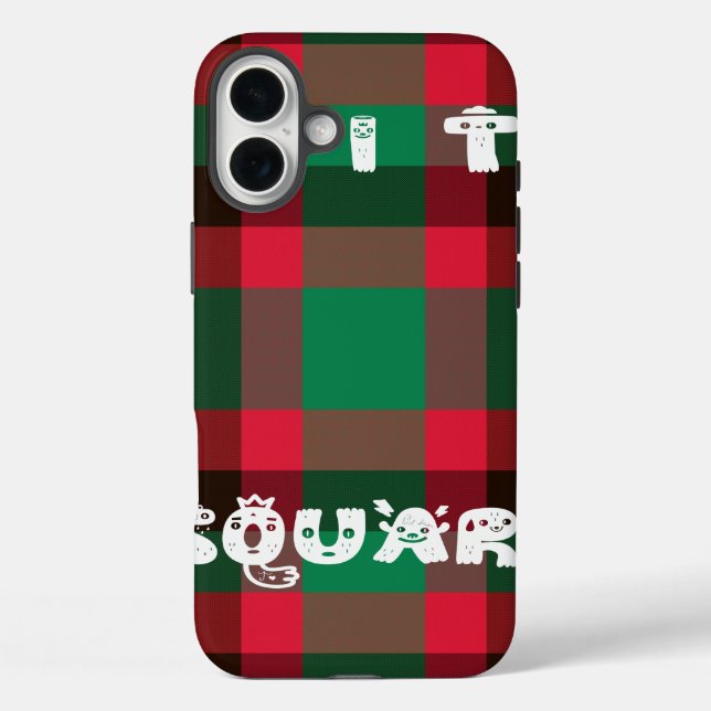 Coques Case-Mate iPhone Conception de plaid couleur rouge et vert tartan (Verso)
