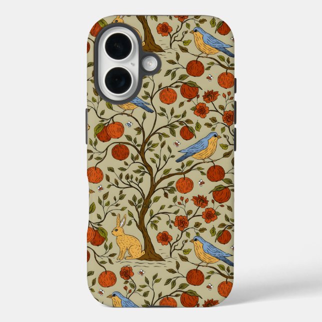 Coques Case-Mate iPhone Conception de pommiers bruns avec des pommes orang (Verso)
