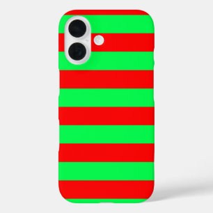 Coque Pour iPhone 16 Conception de rayures rouges et vertes