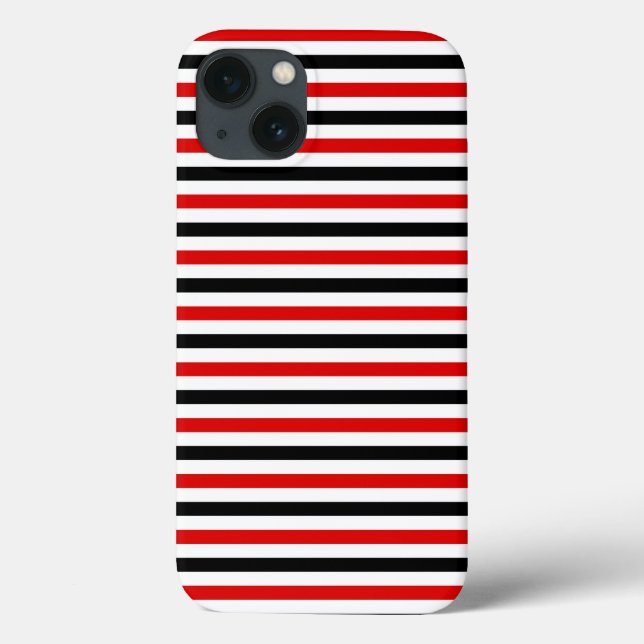 Coques Case-Mate iPhone Conception de rayures rouges noires et blanches (Verso)