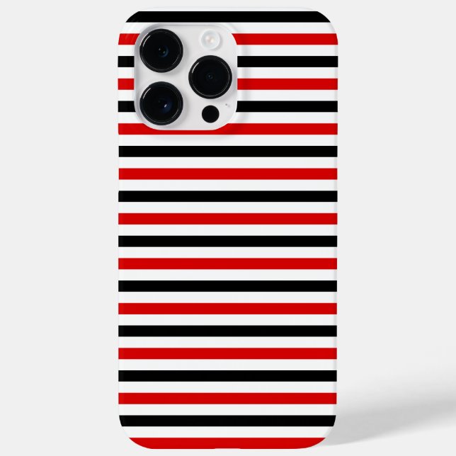 Coques Case-Mate iPhone Conception de rayures rouges noires et blanches (Verso)