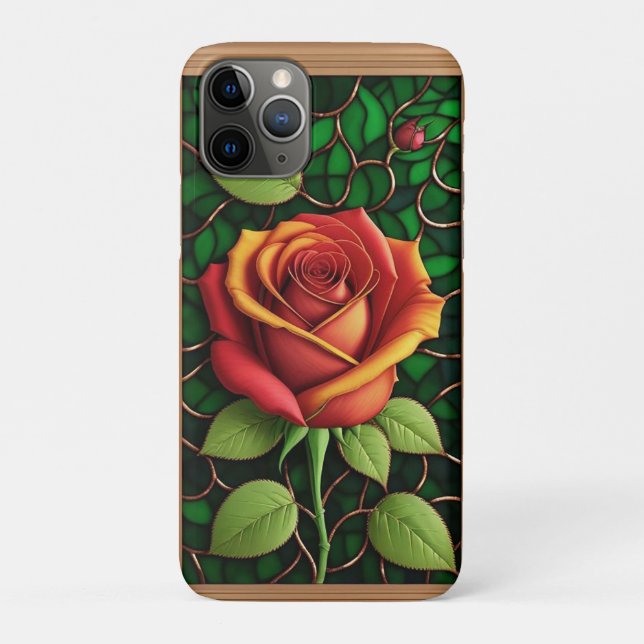 Coques Case-Mate iPhone Conception de rose rouge et jaune vibrante (Dos)