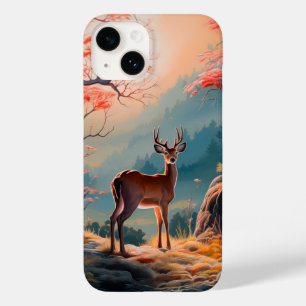 Coque Case-Mate iPhone Conception de scène forestière avec cerfs automnal