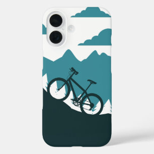 Coque Pour iPhone 16 Conception de silhouette de cycliste VTT extérieur