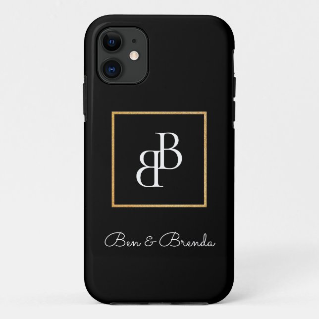 Coques Case-Mate iPhone Conception de texte de monogrammes élégants (Dos)