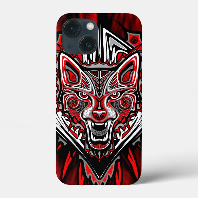 Coques Case-Mate iPhone Conception de totem tribal Haida de loup (Verso)