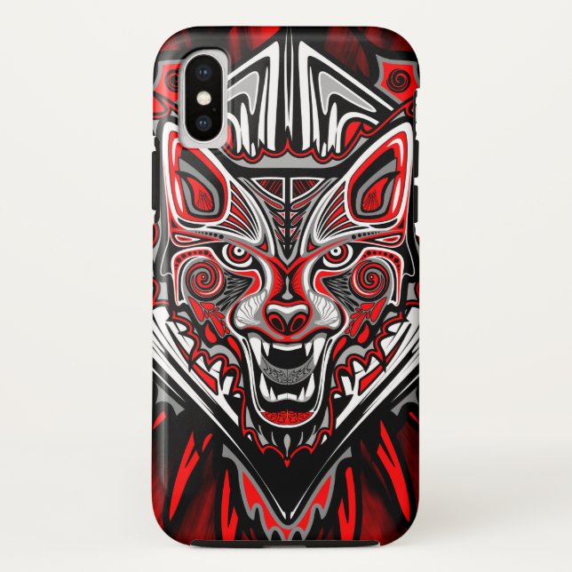 Coques Case-Mate iPhone Conception de totem tribal Haida de loup (Dos)