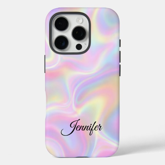 Coques Case-Mate iPhone Conception de tourbillon holographique pastel vibr (Verso)