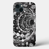 Conception de tunnel floral noir et blanc