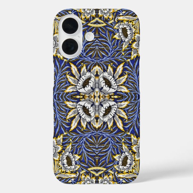 Coques Case-Mate iPhone Conception de William Morris Tulipe Saules Bleu et (Verso)