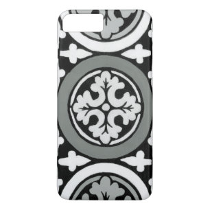 Coque iPhone 8 Plus/7 Plus Conception décorative de tuile de rosette de la