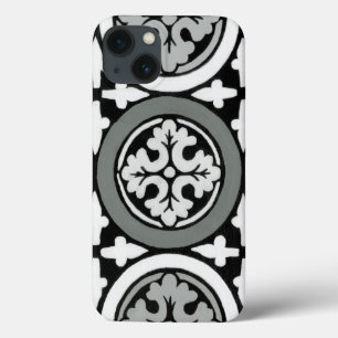iPhone 13 Coque Conception décorative de tuile de rosette de la