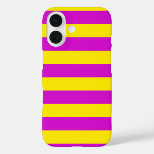 Coque Pour iPhone 16 Conception des rayures pourpre et jaune