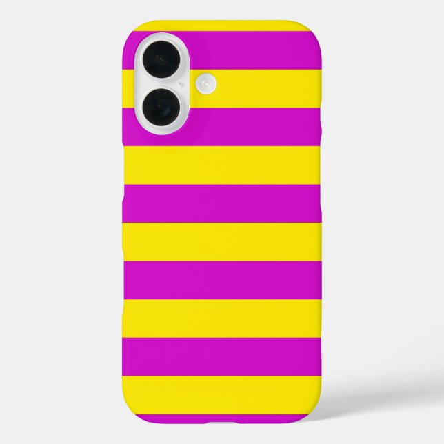 Coques Case-Mate iPhone Conception des rayures pourpre et jaune (Verso)