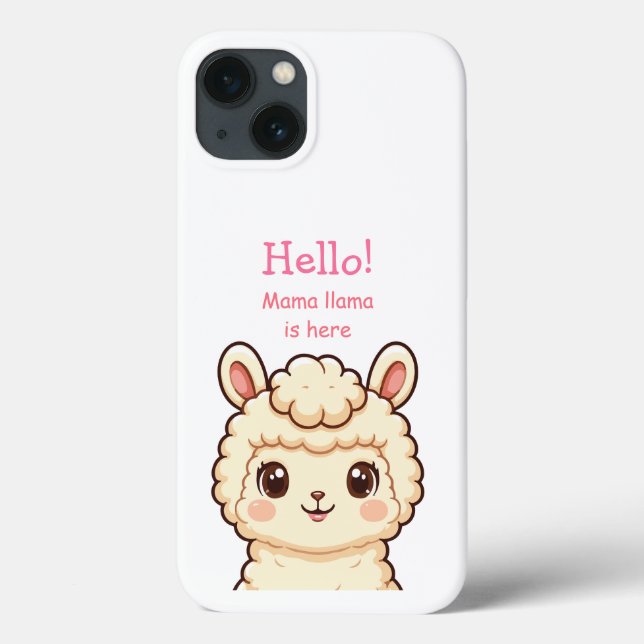 Coques Case-Mate iPhone Conception d'illustration de lama mignon (Verso)