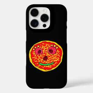 Coque iPhone 16 Pro Conception d'illustration de visage de pizza souri