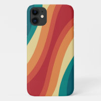 Conception d'ondes de style rétro multicolore