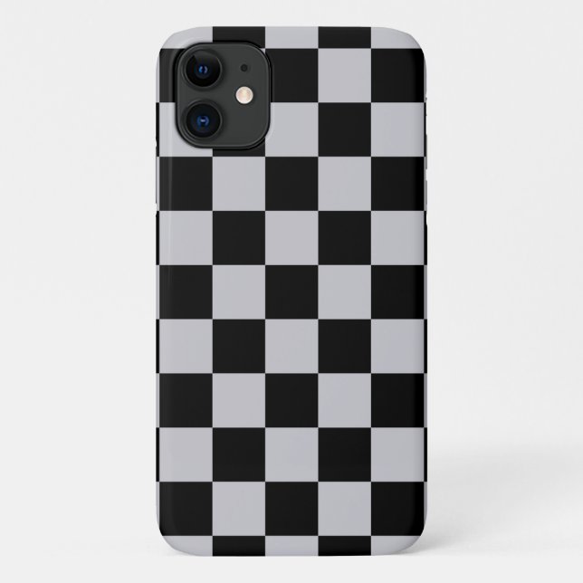 Coques Case-Mate iPhone Conception du Motif du vérificateur gris cendré (Dos)