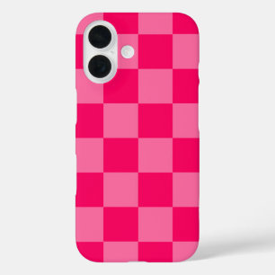 Coque Pour iPhone 16 Conception du Motif du vérificateur rose clair et 