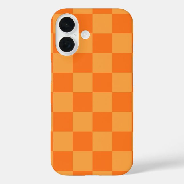 Coques Case-Mate iPhone Conception du vérificateur orange clair et foncé (Verso)