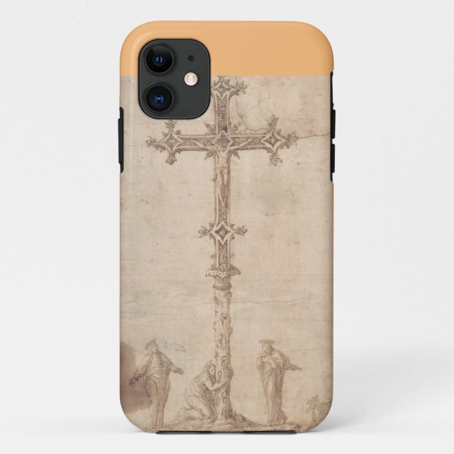 Coques Case-Mate iPhone Conception d'un Crucifix avec la Vierge Marie (Dos)