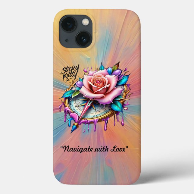 Coques Case-Mate iPhone "Conception Élégante de Rose des Vents" (Verso)