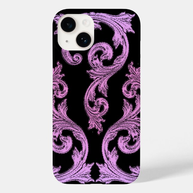Coques Case-Mate iPhone Conception élégante rose et noir de Goth (Verso)