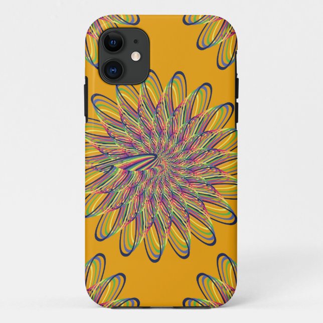 Coques Case-Mate iPhone Conception en spirale de fleur d'arc-en-ciel - (Dos)