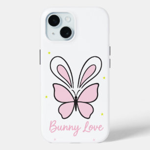 Coque Case-Mate iPhone Conception esthétique d'amour de papillon de lapin