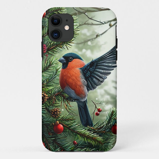 Coques Case-Mate iPhone Conception esthétique de paysage d'oiseau d'hiver  (Dos)