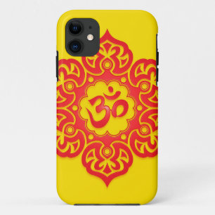 Coque iPhone 11 Conception florale d'Aum - rouge et jaune