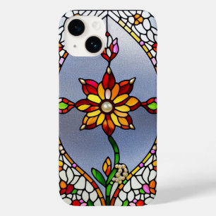 Coque Case-Mate iPhone Conception florale de vitrail coloré