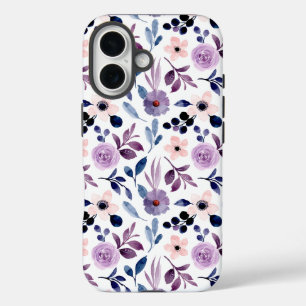 Coque Pour iPhone 16 Conception florale délicate avec feuilles de lavan