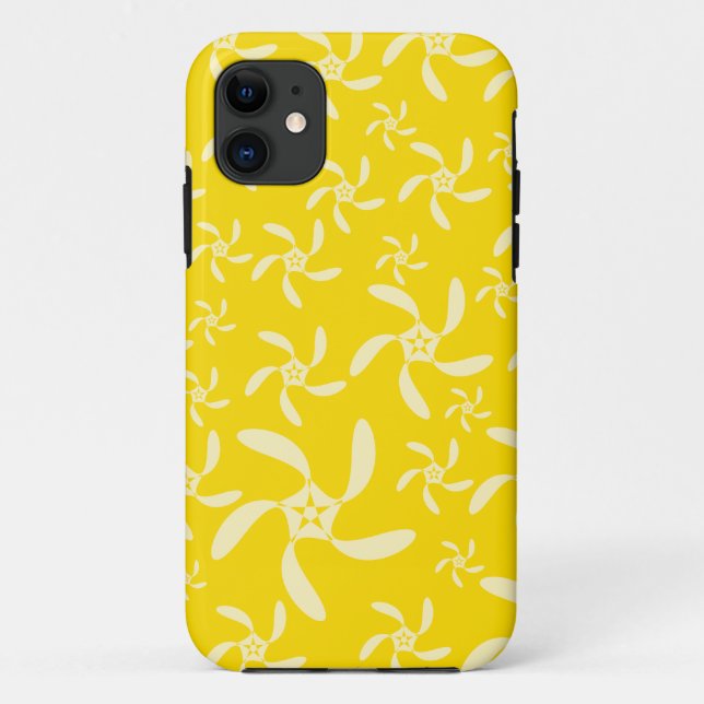 Coques Case-Mate iPhone Conception florale d'été. Jaune ensoleillé (Dos)