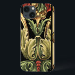Coque Case-Mate iPhone Conception florale ornementale avec les frontières<br><div class="desc">Une peinture ornementale avec une conception florale attrayante jointe par les frontières noires. Les couleurs vertes et rouges sautent outre de grâce d'impression à l'arrière - plan noir. Combien merveilleux ce regard sur votre mur ? Achetez-le et découvrez !</div>