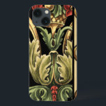 Coque Case-Mate iPhone Conception florale ornementale avec les frontières<br><div class="desc">Une peinture ornementale avec une conception florale attrayante jointe par les frontières noires. Les couleurs vertes et rouges sautent outre de grâce d'impression à l'arrière - plan noir. Combien merveilleux ce regard sur votre mur ? Achetez-le et découvrez !</div>