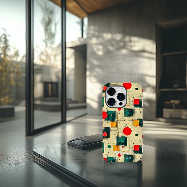Coques Case-Mate iPhone Conception Géométrique Abstraite avec Nom Personna (Créateur téléchargé)