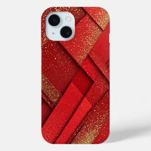 Coque Case-Mate iPhone Conception Géométrique Abstraite Rouge et Or