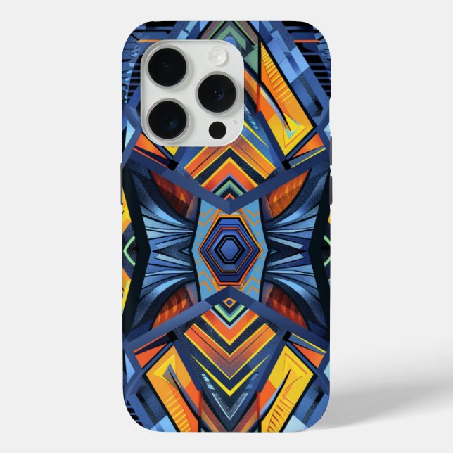 Coques Case-Mate iPhone Conception Géométrique Abstraite – Structure Néon (Verso)