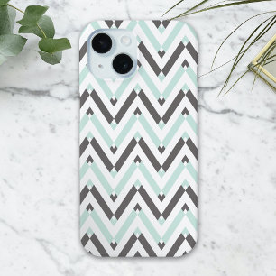 Coque Case-Mate iPhone Conception géométrique Chevron blanc de menthe mod
