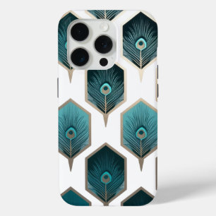 Coque Case-Mate iPhone Conception géométrique de la plume de paon Abstrai