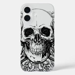 Coque Pour iPhone 16 Conception gothique noir et gris pour l'art sombre