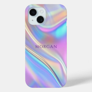 Coque Case-Mate iPhone Conception iridescente, nom de texte violet classe