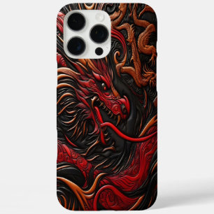 Coque iPhone 16 Pro Max Conception majestueuse de dragon rouge
